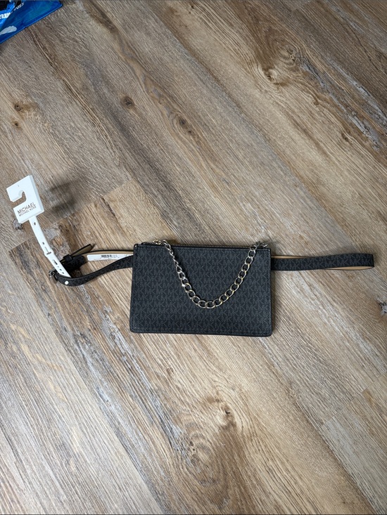Michael Kors Handbags - Michael Kors Black Logo Crossbody Belt Bag with Gold Chain